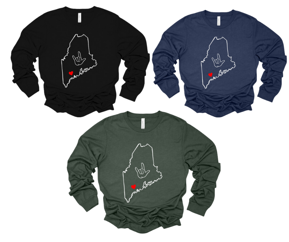 Deaf Maine - Long Sleeve T-Shirt