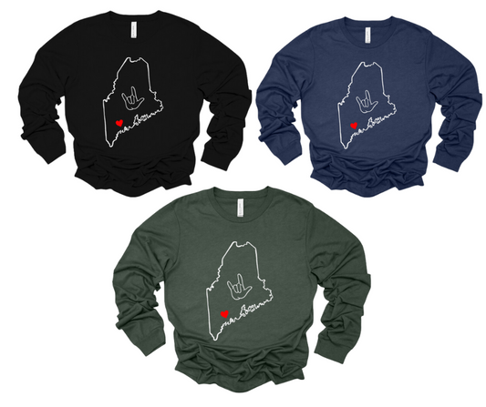 Deaf Maine - Long Sleeve T-Shirt