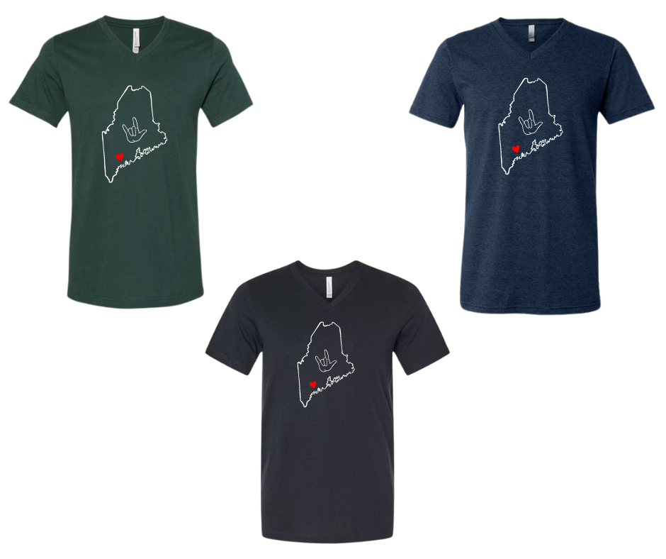 Deaf Maine - V Neck T-Shirt